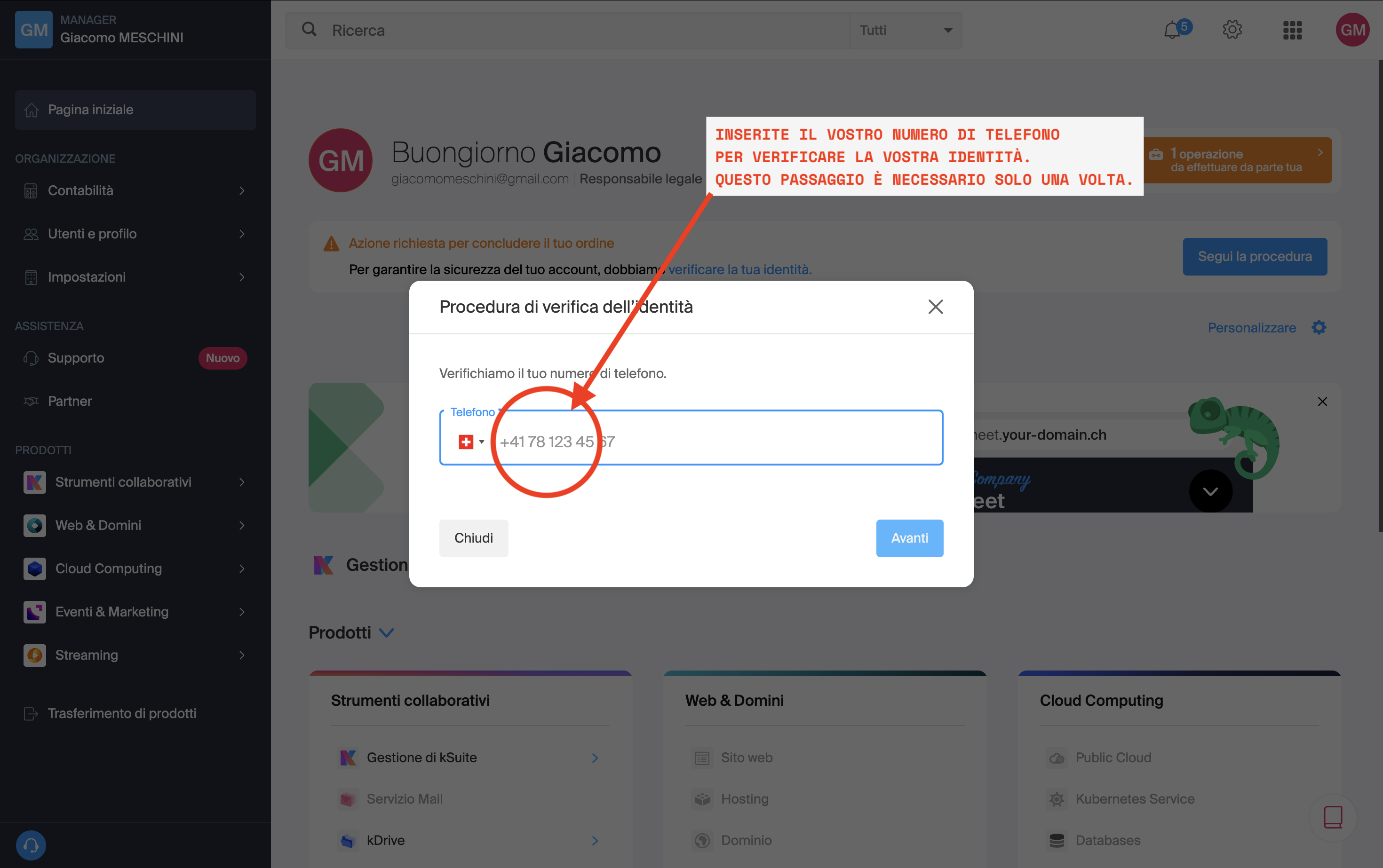 Inserimento Telefono