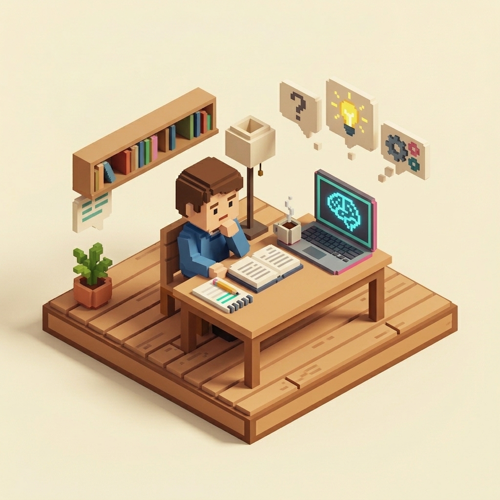 Ragazzo che pensa davanti a un laptop